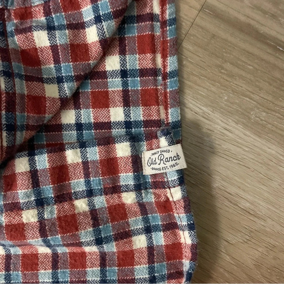 Old Ranch Men’s Flannel Plaid Button Up Shirt Size Large Rust Multi Colour - Picture 5 of 9
